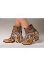 Green Feather Boot Cuffs