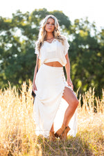 Pin Tuck Maxi Skirt - Ivory