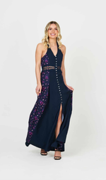 Printed Maxi Dress - Navy