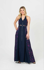 Printed Maxi Dress - Navy