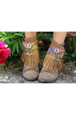 Rainbow Leather Boot Cuffs