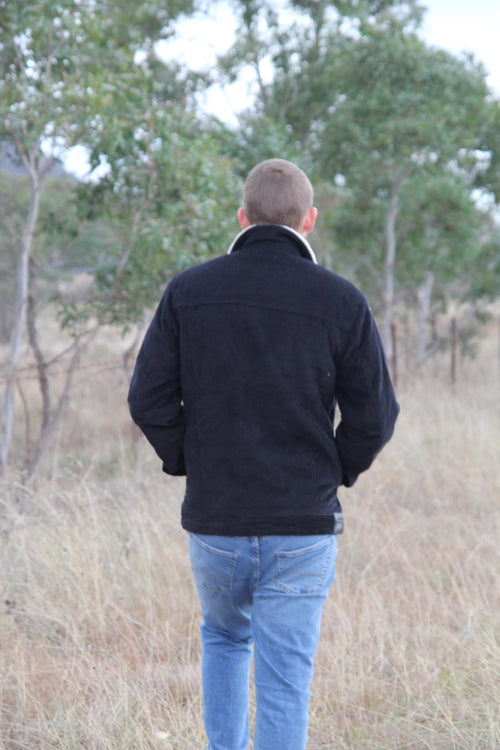 Corduroy Sherpa Jacket - Black
