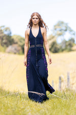 Printed Maxi Dress - Navy