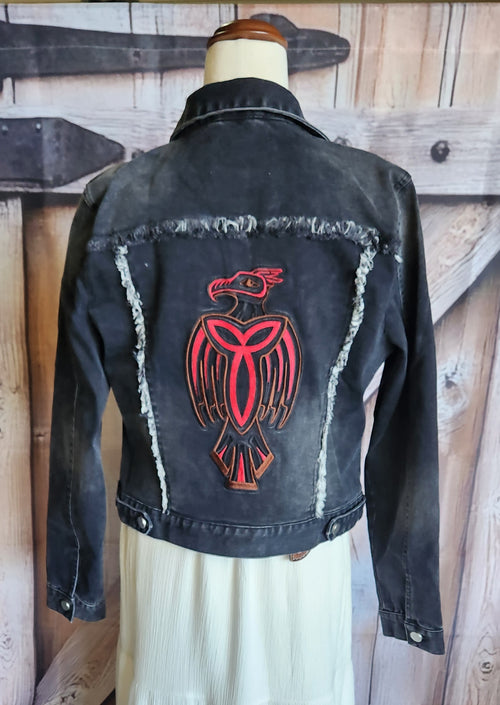 Black wash denim jacket