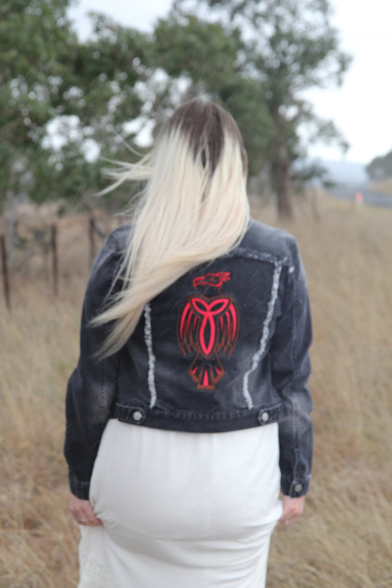 Black wash denim jacket