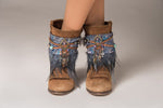 Blue Feather Boot Cuffs